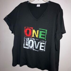 2x 3x women’s one love tee bob marley Jamaican colors